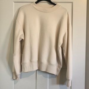 A New Day, long sleeve off white crew neck sweatshirt, size M